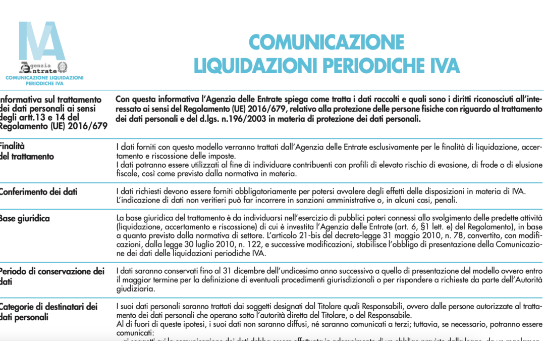 Aggornato il modello di comunicazione dei dati delle liquidazioni periodiche IVA (LIPE): il versamento minimo sale a 100 euro