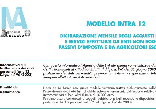 Gli acquisti intracomunitari e il modello Intra 12 per le ASD